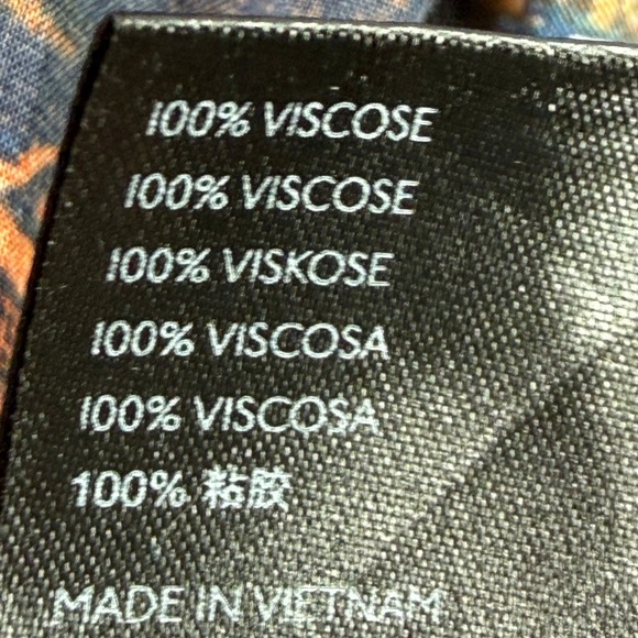 We The Free Button Down XS Oversized Blue Orange Tropical Floral Raw Edge Shirt - Picture 10 of 15